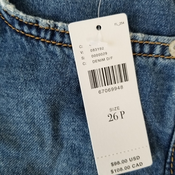 NWT Anthropologie Pilcro The Low-Slung Cut Off Denim Shorts Button Up Size 26P - Picture 8 of 12